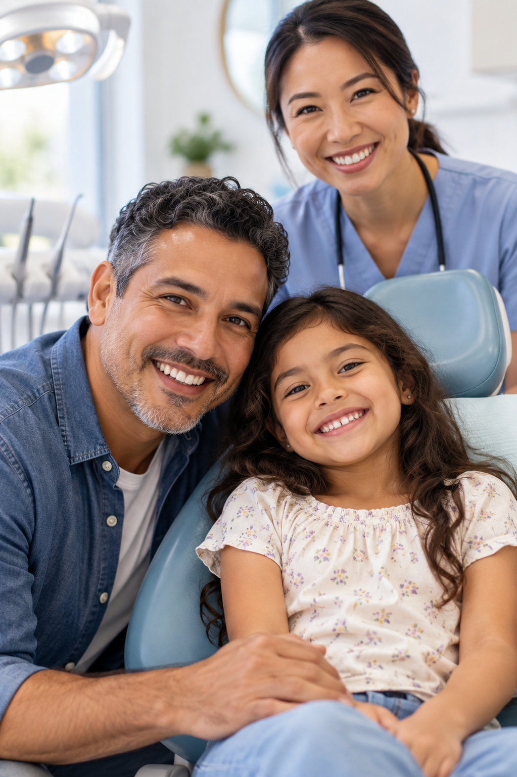 Familia sonriendo